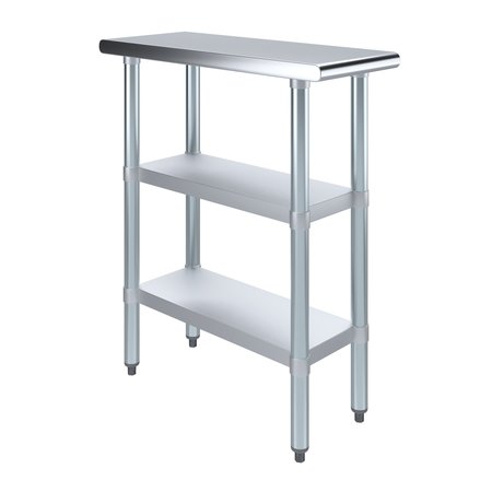 AMGOOD 30x12 Prep Table with Stainless Steel Top and 2 Shelves AMG WT-3012-2SH